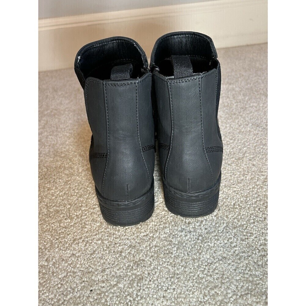 Mysoft Black Chelsea Ankle Boots Side Zipper Chunky Block Low Heel Size 9 - Picture 4 of 8